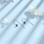 Sterling Silver Black Hydrangea Flower Cz Threader Earrings, thumbnail 6 of 12