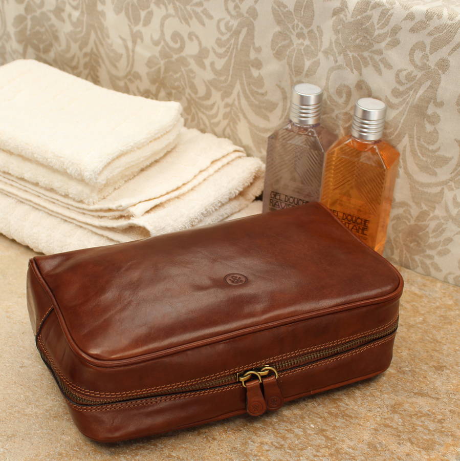 Luxury Leather Toiletry Bag. 'The Raffaelle', 1 of 12