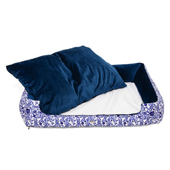 The Richmond Blue And White Floral Pet Bed, 9 of 11