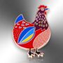 Colourful Hen Chicken Hard Enamel Pin, thumbnail 3 of 8