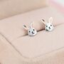 Sterling Silver Cute Bunny Head Earrings, thumbnail 5 of 12