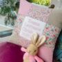 Ditsy Pink Patchwork Name Cushion, thumbnail 12 of 12