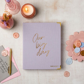 Personalised Lilac Wedding Planner And Organiser, 10 of 11