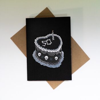 50th Gothic Birthday Cake Card, 3 of 5