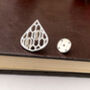 Sterling Silver Geometric Honeycomb Drop Pin Brooch, thumbnail 2 of 6