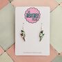 Small Aqua Glitter Lightning Bolt Earrings / Electric Blue Jewellery Vibrant Bolt Statement/ Small Aqua Statement, thumbnail 1 of 5