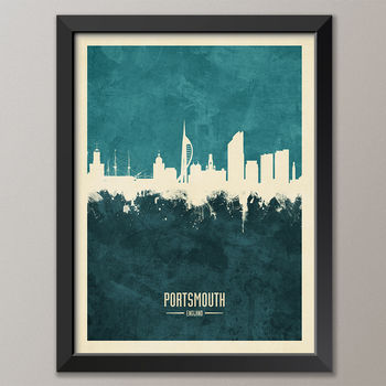 Portsmouth Skyline Print And Box Canvas, 3 of 6