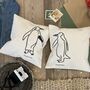Penguins In Love Set Of Two Cushions, thumbnail 1 of 3