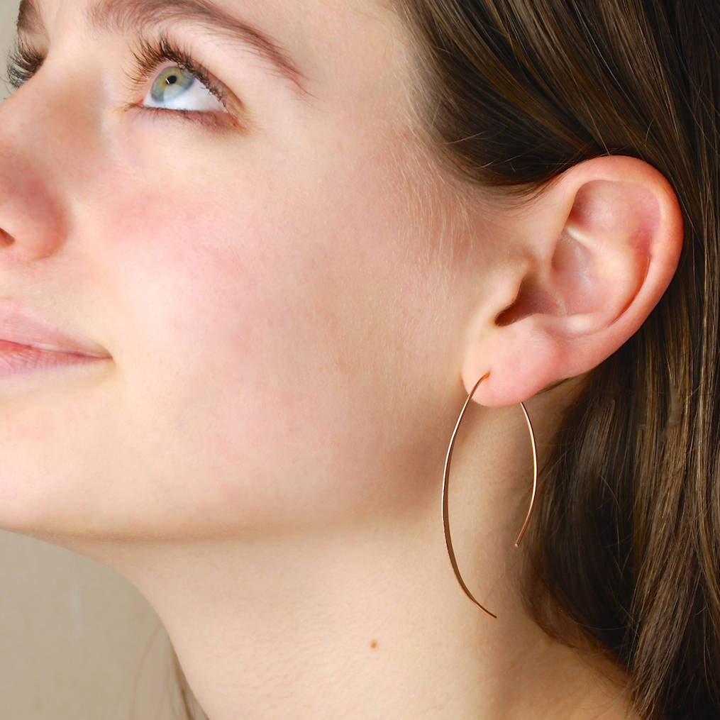 rose gold wishbone earrings by penelopetom