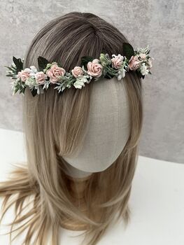 Blush Pink Flower Crown, 2 of 4