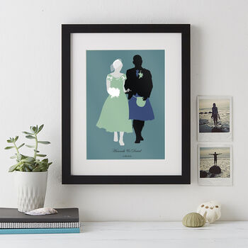 Wedding Silhouette Personalised Print, 7 of 9