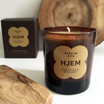 'Hjem' Red Cedar And Bergamot Scented Soy Candle, 6 of 8