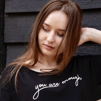 'You Are Enough' Black Women's Loose Fit T Shirt, 4 of 4