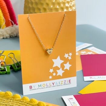 Personalised Heart Necklace Star Pattern, 3 of 12