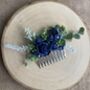 Navy Blue Flower Hair Comb, thumbnail 5 of 5