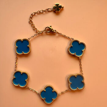 Four Leaf Clover Bracelet In Rainbow Of Colours, 8 of 10