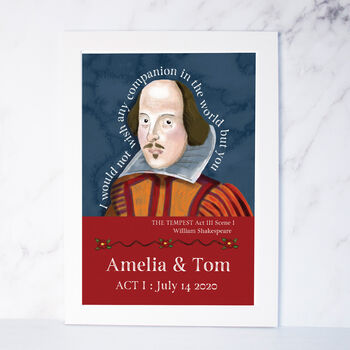 William Shakespeare Quote Anniversary Print Gift, 3 of 6