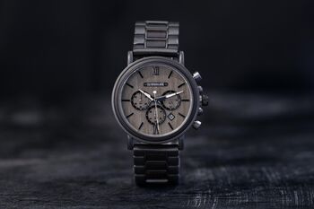Austin Personalised Wooden Watch With Steel For Men, 5 of 10