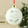 Personalised Christmas Foliage Ceramic Bauble Hanging Decoration, thumbnail 2 of 5