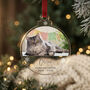 Personalised Circle Pet Forever Loved Photo Acrylic Hanging Decoration Bauble, thumbnail 1 of 4