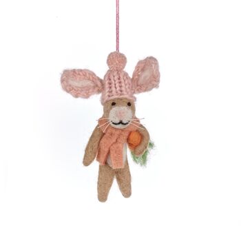Handmade Felt Reilly The Rabbit Decoration, 2 of 3