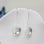 Sterling Silver Lilypad Drop Earrings, thumbnail 3 of 5