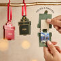 Personalised Leather Christmas Present Photo Bauble, thumbnail 1 of 3