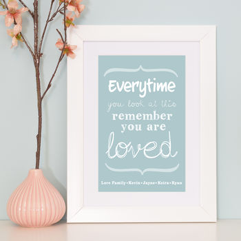 Personalised 'You Are Loved' Art Print, 10 of 10
