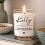 Personalised Name And Message Candle – Heart Design, thumbnail 2 of 3