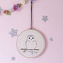 Personalised Owl Children's Room Hoop Wall Hanging, thumbnail 2 of 4