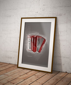 Accordion Unfinished Style Sketch Print, 2 of 3