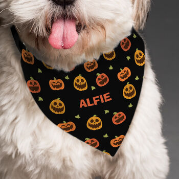 Personalised Pumpkin Patch Halloween Dog Bandana, 3 of 5