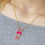 Pink Flamingo Lovebird Necklace, thumbnail 4 of 7