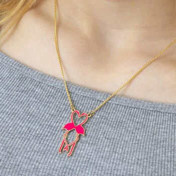 Pink Flamingo Lovebird Necklace, 4 of 7