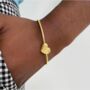 Personalised 18k Gold Vermeil Puffed Heart Bracelet Bangle, thumbnail 1 of 5