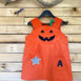 Halloween Personalised Pumpkin Face Pinafore Dress, thumbnail 1 of 5