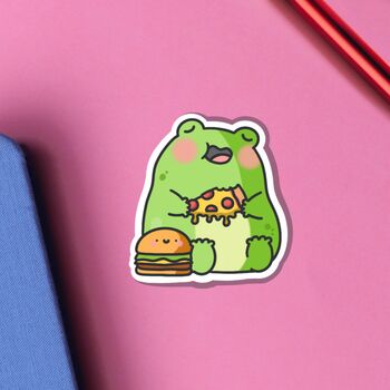 Cute Foodie Frog Vinyl Sticker, 5 of 8
