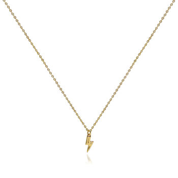 Gold Vermeil Thunderbolt Icon Necklace, 3 of 4