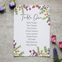 Wildflower Floral Wedding Or Party Table Plan Cards, thumbnail 5 of 7