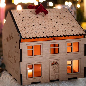 Personalised Christmas Eve Box Wooden House, 3 of 12