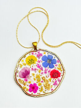 Large Statement Earrings With Colourful Flowers, 6 of 11