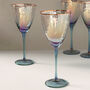 G Decor Set Of Four Grey Hammered Wine Glasses, thumbnail 1 of 3