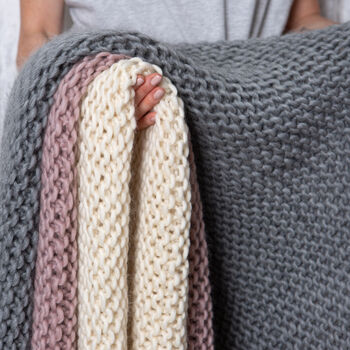 Hannah's Beginner Throw Blanket Knitting Kit, 3 of 7