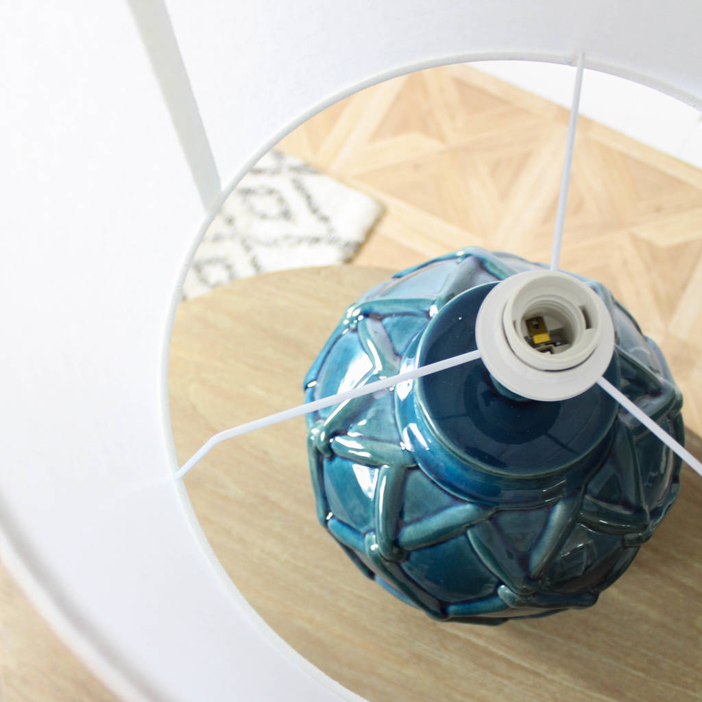 Blue Ceramic Textured Lamp By Marquis & Dawe