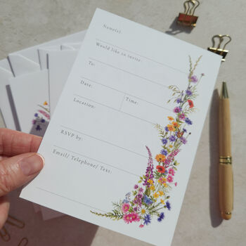 Wildflower Wedding Ready To Write Invitations, 6 of 9