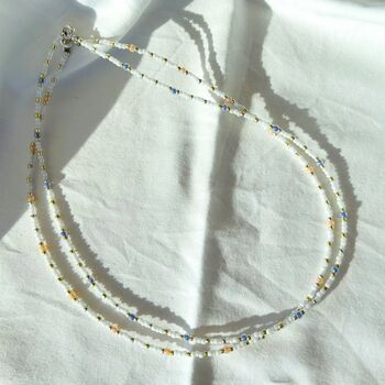 White Minimal Beaded Necklace, 3 of 3