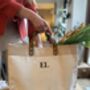 Personalised Natural Jute Shopper With Leather Handles, thumbnail 9 of 10