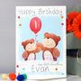 Personalised Bear Brother Birthday Card, thumbnail 1 of 9