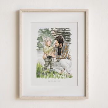 Personalised Father’s Day Gift – Hand Drawn Football Portrait From Photo | Custom Watercolour Artwork For Dad, Grandad Or Daddy’s Dream Team, 6 of 9