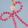 Bag Charm, Pink Crystal Bow, thumbnail 3 of 3